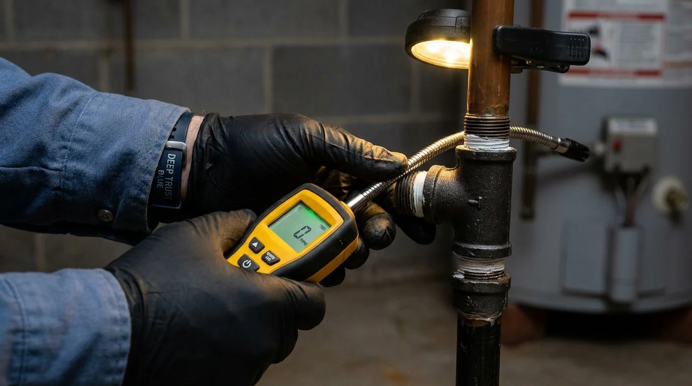 Gas leak detection with electronic sniffer by Johns Plumbing LLC in Barceloneta